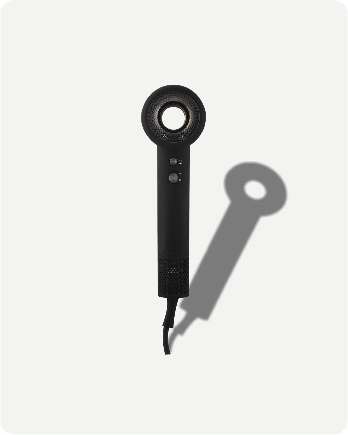 Moyoko Aria E9 is a lightweight, high-speed hairdryer that delivers salon-level results. Image shows the black hairdryer on a white background.