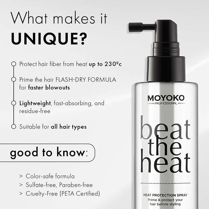 Moyoko  hair styling aids products including heat protection, volume powder, hair wax stick and brush