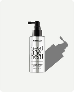Moyoko heat protection spray bottle on a white background