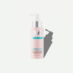 Pink bottle with silver cap on a white background