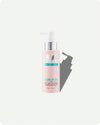 Pink bottle with silver cap on a white background