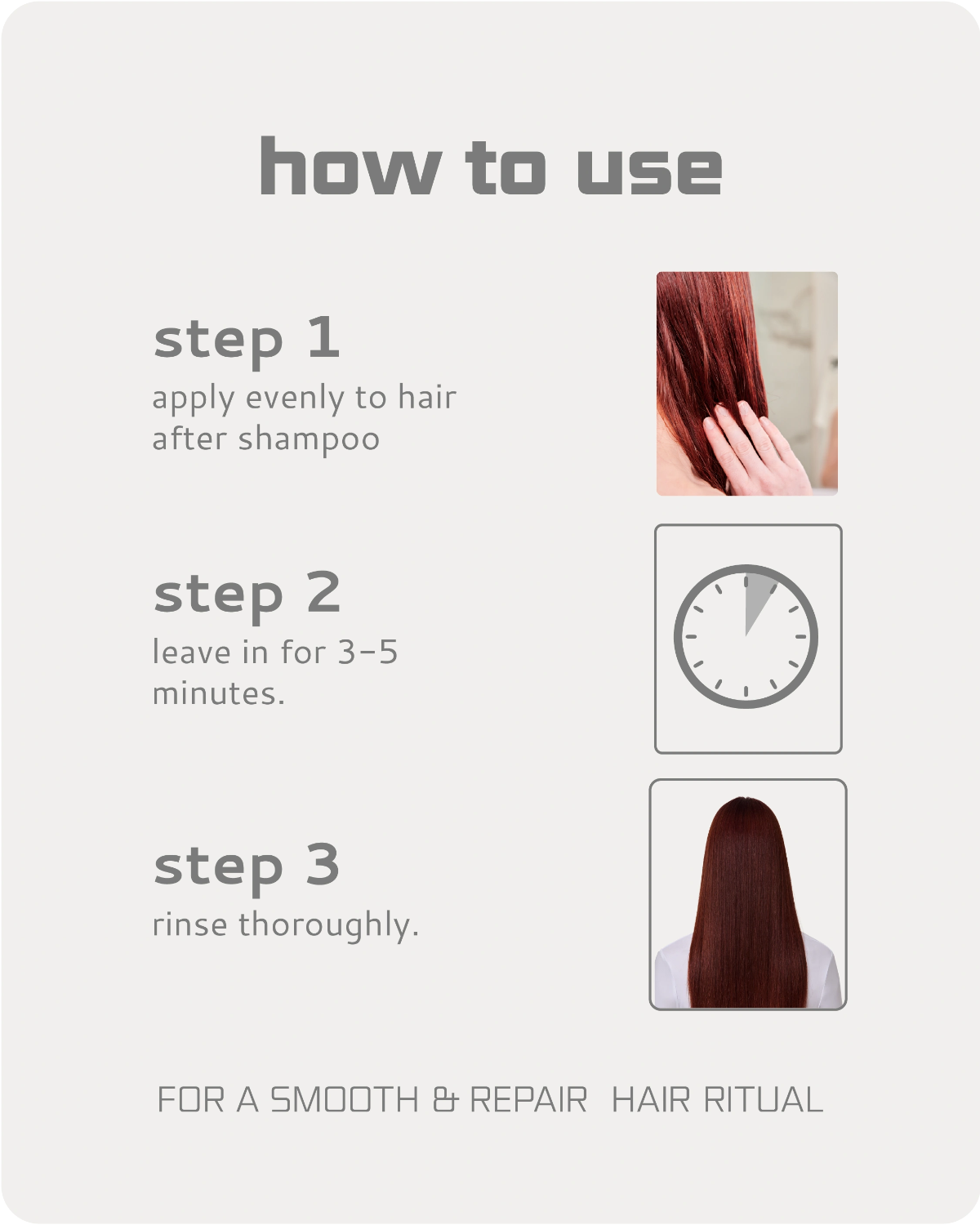 Instructions on how to use a hair product with step-by-step guide and images.
