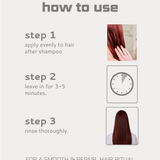 Instructions on how to use a hair product with step-by-step guide and images.