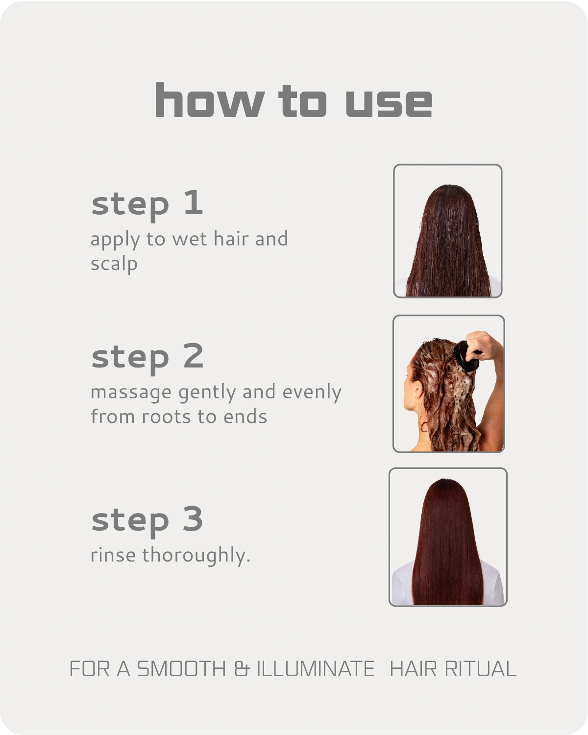 list of the three steps to use your kroma shampoo 