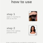 Instructions on how to use Madame liquid gold oil with text and images of application and result.