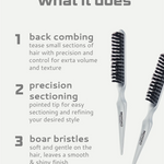 Two Sleek Brushes on a white background, accompanied by text describing their features.
