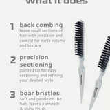 Two Sleek Brushes on a white background, accompanied by text describing their features.