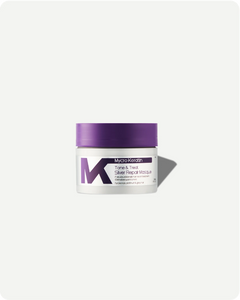 Mycro Keratin Tone and Treat Masque jar with purple lid on a white background