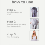 Instructions on how to use Tone & Treat shampoo with step-by-step guidance and images of application.